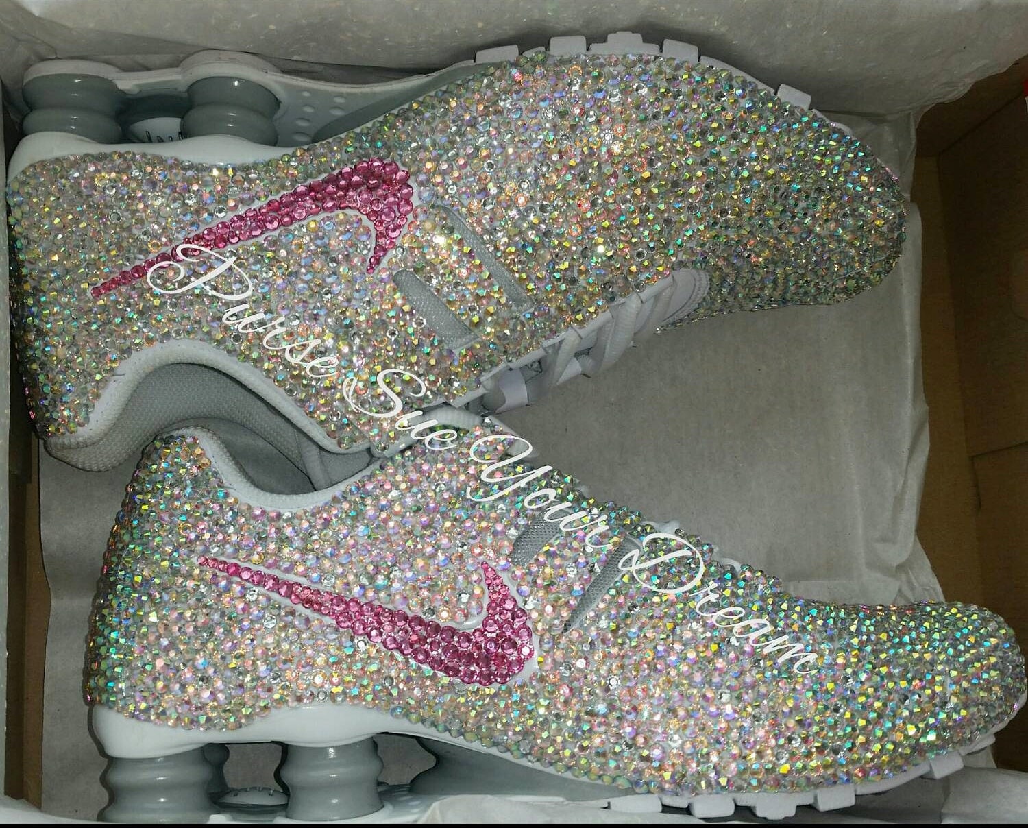 Crystal Rhinestone Nike Shox Designed Shoes Swarovski - Etsy