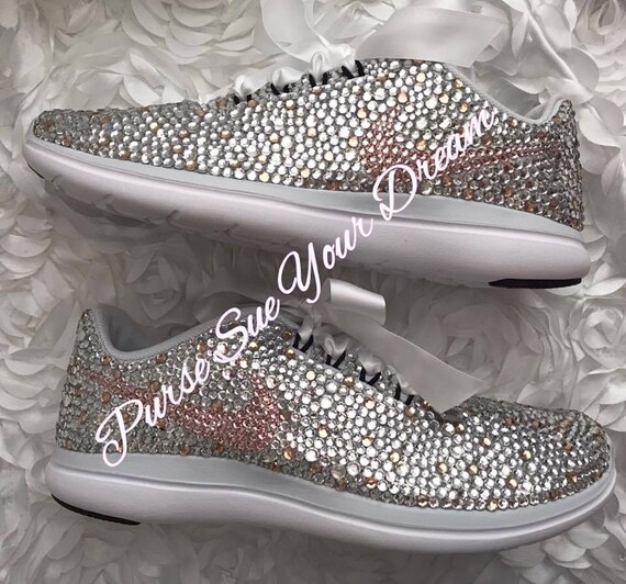 Rose Gold Schuhe Kristall Strass Nike frei gestaltete Schuhe - Etsy Schweiz