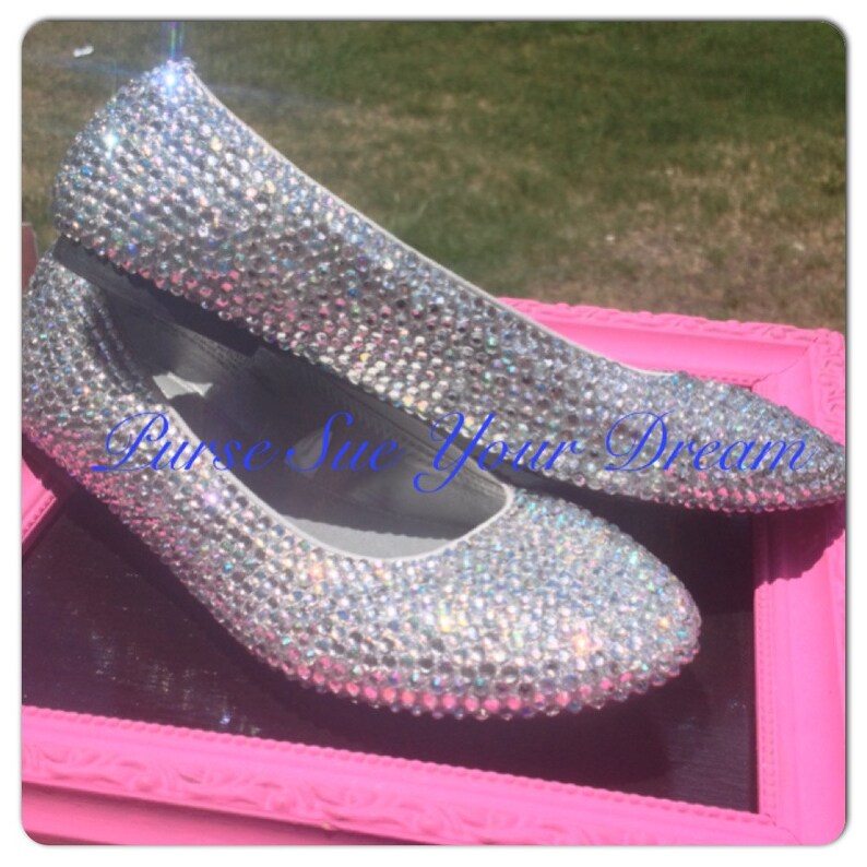 Custom Crystal Rhinestone Ballet Flat Shoes Wedding Shoes Etsy