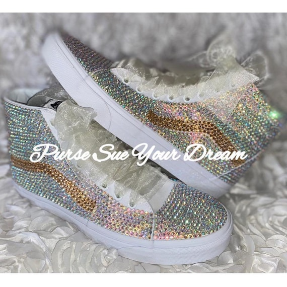 Crystal Sk8-hi Vans Rhinestone Vans - Etsy