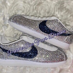 Bling Nike Cortez Sneakers AUSTRIAN CRYSTALS Pair Women Bedazzled  Crystallized