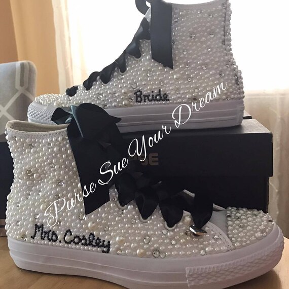 Pearl and Rhinestone Converse