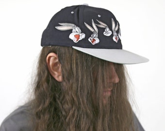 Vintage 1990s Looney Tunes BUGS BUNNY Snapback Ballcap Hat