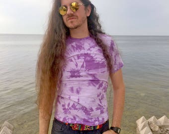 Vintage Lavender Purple Tie Dye T-shirt Size M