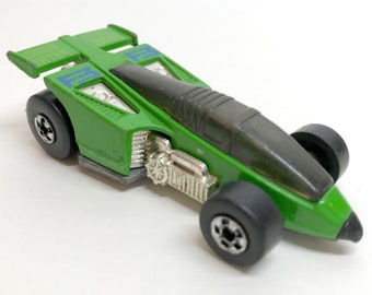 Vintage Hot Wheels Green Inter Cooled F-3 Shadow Jet Race Car 1987