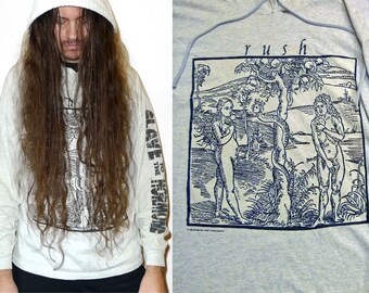 Vintage RUSH - Counterparts Era - Adam & Eve - Slave to the Hormone - Hooded Sweatshirt by Brockum, Tri Blend XL 1993