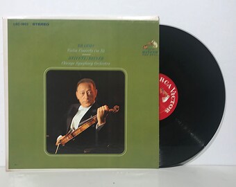 Brahms Violin Concerto (in D) Heifetz/Reiner Chicago Symphony - Vintage Vinyl Record LP - 1979