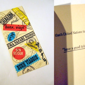 Illustrazione dell'annata Bon Voyage / avere una carta di buon viaggio 1960s-1970s-Nazioni Unite