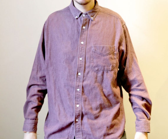 burgundy denim shirt