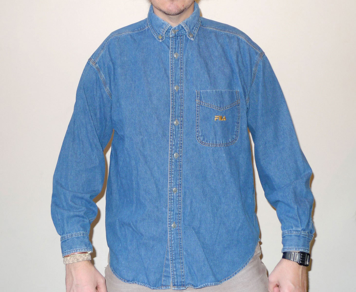 fila button up shirt