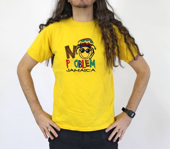 Vintage NO PROBLEM Jamaica Yellow T-shirt S - Etsy