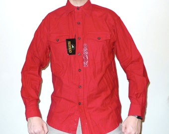 Vintage Deadstock RED HEAD Flannel Button Up Shirt M