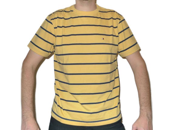 tommy hilfiger yellow striped shirt