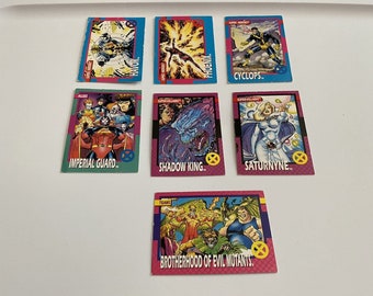 1992 Impel X-MEN Base Card Bundle - 7 Card Lot Cyclops Phoenix Havok Jim Lee MARVEL Brotherhood of Evil Mutants