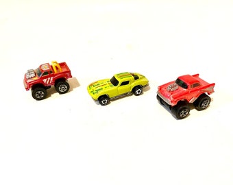 Micro Hot Wheels Corvette Green Color Racer Lot 2 Monster Trucks Machines