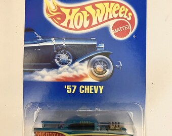 1992 Hot Wheels '57 Chevy Blown Bel Air #213 (Aqua Version) Sealed on Card