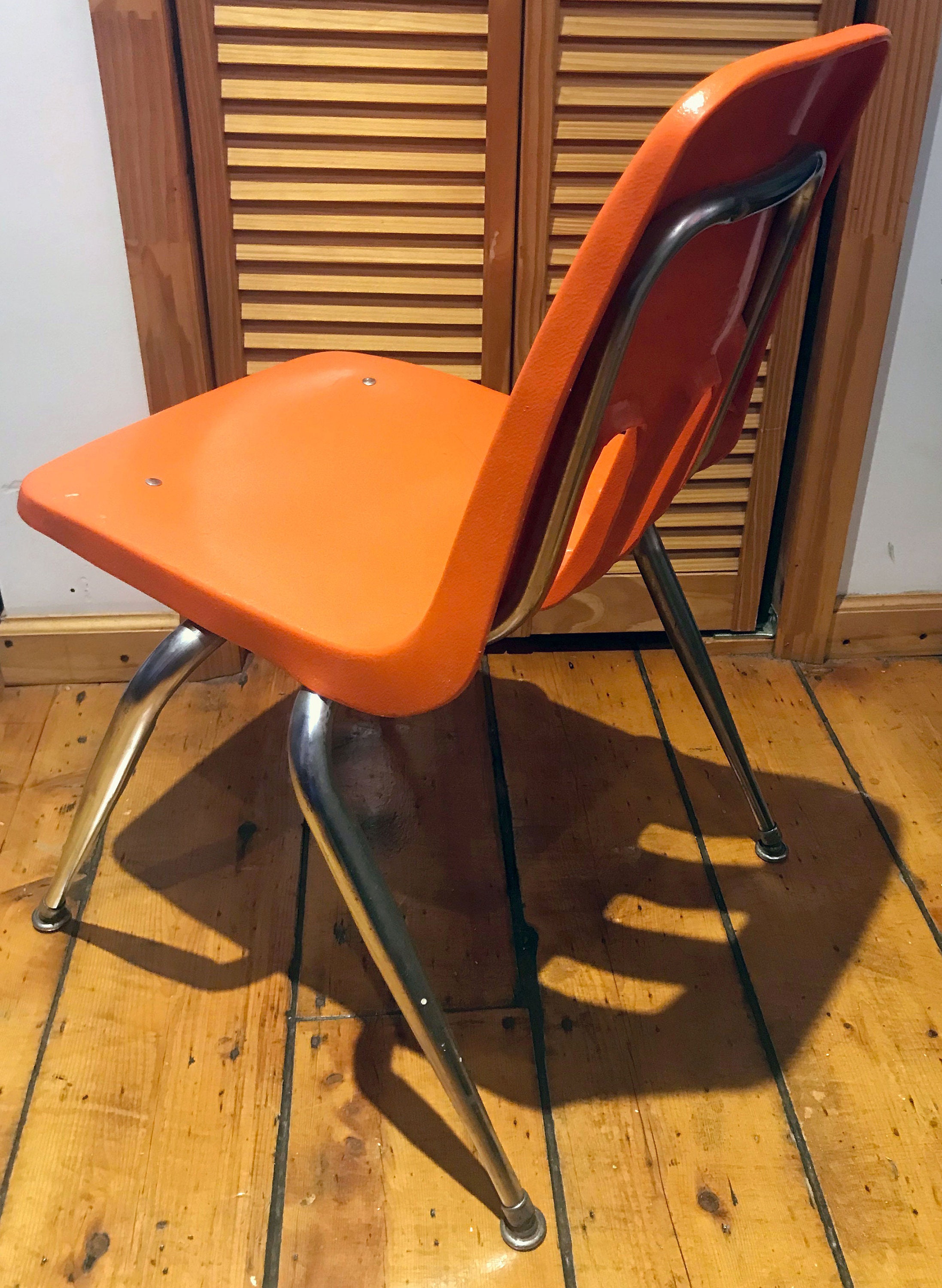 Vintage Orange School Virco Martest Stacking Student Chair