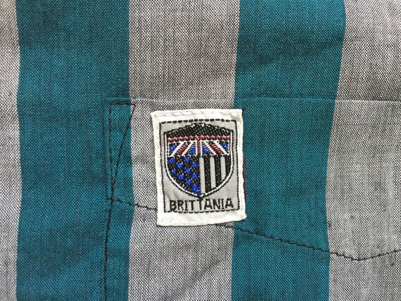 True Vintage 1990s Long Sleeve BRITTANIA Turquois… - image 3