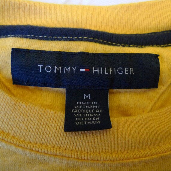 Vintage 1990s TOMMY HILFIGER Yellow & Blue Stripe… - image 5