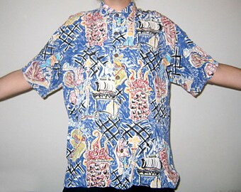 Crazy Eighties Hawaiian Shirt - Impressionist BBQ Print