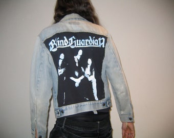 Customized Vintage Levi's Orange Tab Denim Jacket w/Blind Guardian Back Patch & Robocop Button. A Beautiful Thing of Pure Love