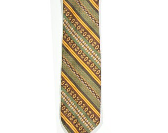 Vintage 1970s Green Striped Necktie