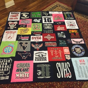 T Shirt Quilt Double Sided, Custom Puzzle Design, Memory Quilt Custom ...