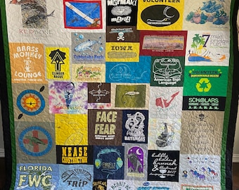 T-Shirt Quilt Deposit - Custom Memory Quilt - T-Shirt Blanket - See Prices Below