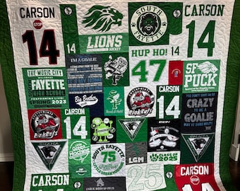 Custom T-Shirt Memory Quilt, Made From Your Shirts, Deposit