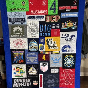 T-shirt Quilts Custom, Memory Quilt, Custom Order Quilt, You Pick Size - Using Your Shirts - DEPOSIT ONLY