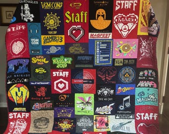 T-shirt Quilts Custom, Memory Quilt, Custom Order Quilt, You Pick Size - Using Your Shirts - DEPOSIT ONLY