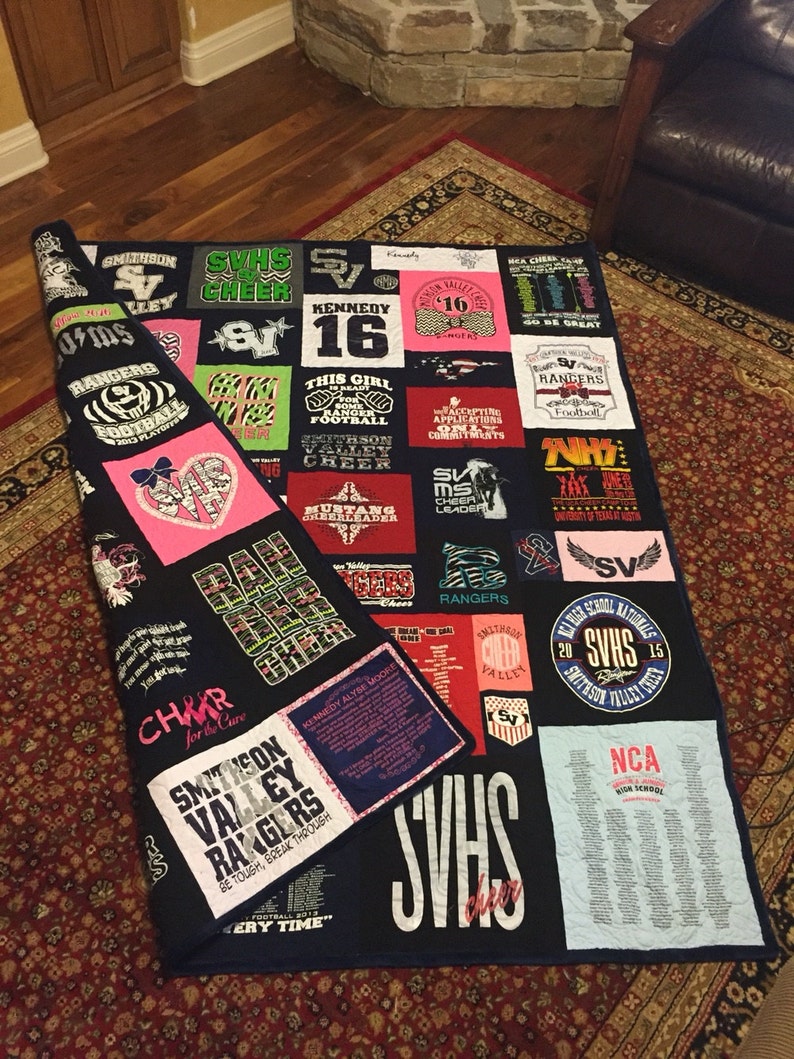 Tee Shirt Quilt Double Sided Custom Puzzle Design Memory - Etsy