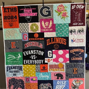 T-shirt Quilts Custom, Memory Quilt, Custom Order Quilt, You Pick Size - Using Your Shirts - DEPOSIT ONLY