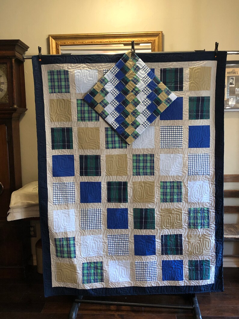 Memory Quilt and pillow cover made from loved one's Etsy