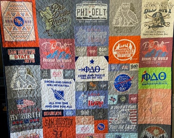 T-shirt Quilts Custom, Memory Quilt, Custom Order Quilt, You Pick Size - Using Your Shirts - DEPOSIT ONLY