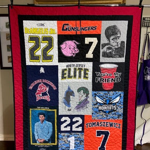 T-shirt Quilts Custom, Memory Quilt, Custom Order Quilt, You Pick Size - Using Your Shirts - DEPOSIT ONLY