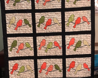 Birds on a line Quilt - Made to order - DEPOSIT ONLY
