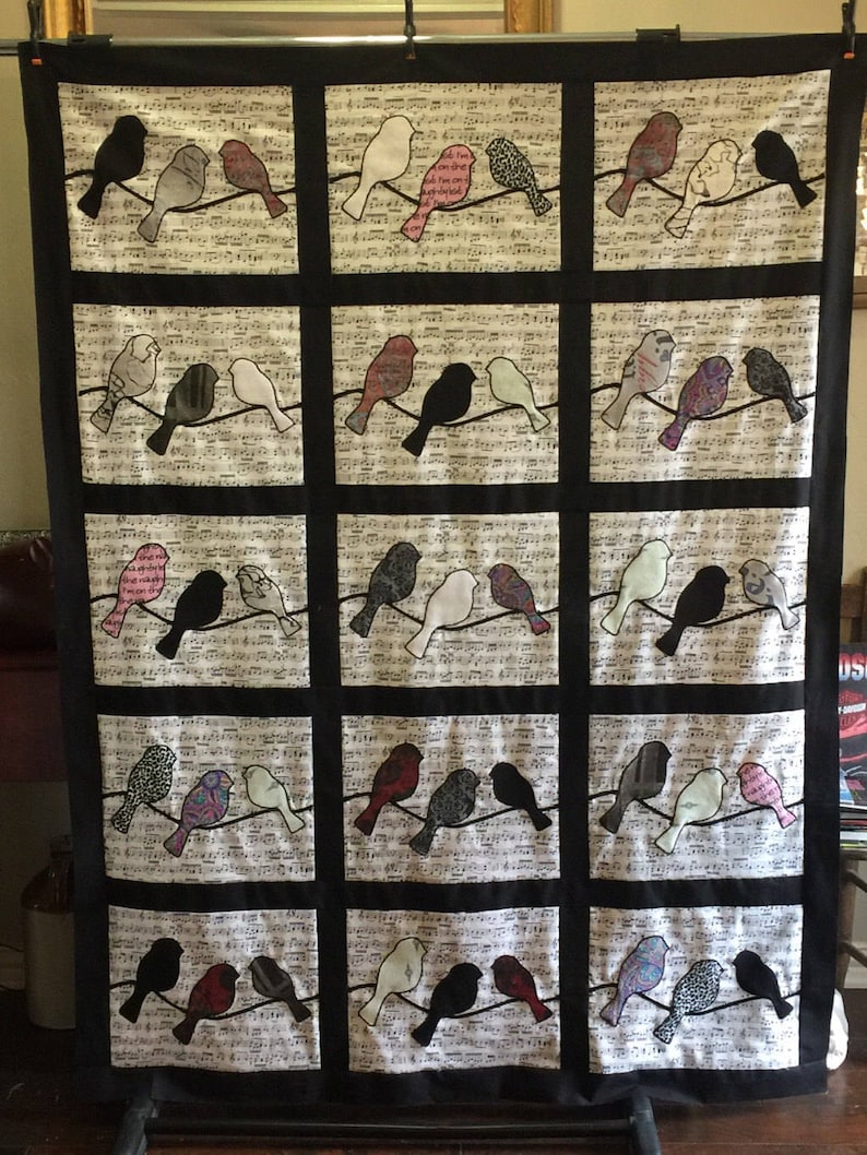 Birds on a Line Quilt Pattern Etsy