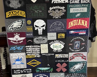 T-shirt Quilts Custom, Memory Quilt, Custom Order Quilt, You Pick Size - Using Your Shirts - DEPOSIT ONLY