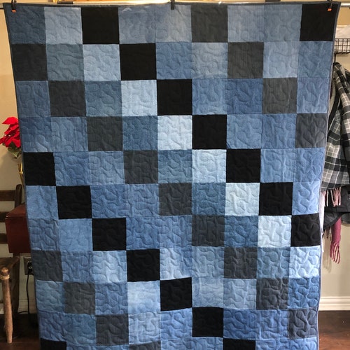 Memory Quilt Made From Jeans DEPOSIT ONLY - Etsy