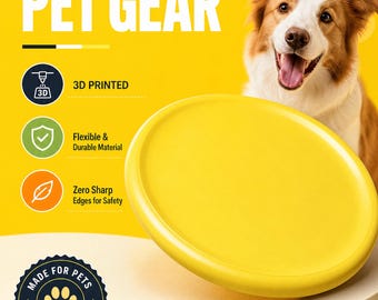 Gladde, waterdichte, 3D-geprinte huisdieraccessoires, lichtgewicht, interactieve speelschijf voor honden
