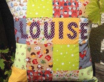 Coussin Patchwork personnalisé, réalisé sur commande