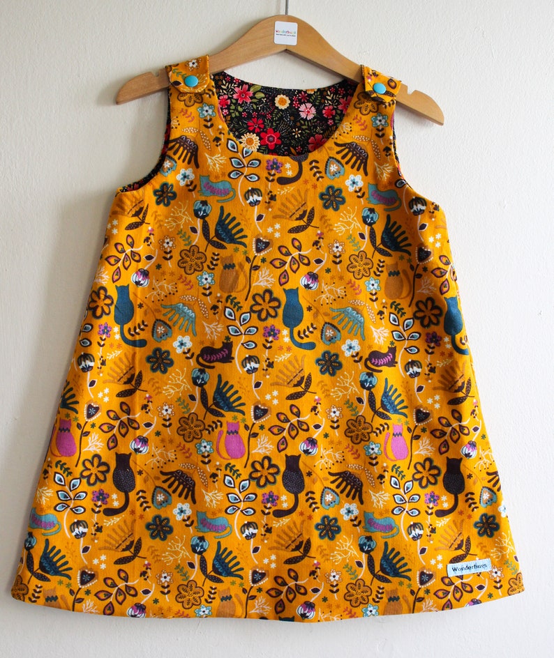 Made To Order 0-8y Reversible Needlecord Pinafore Dress