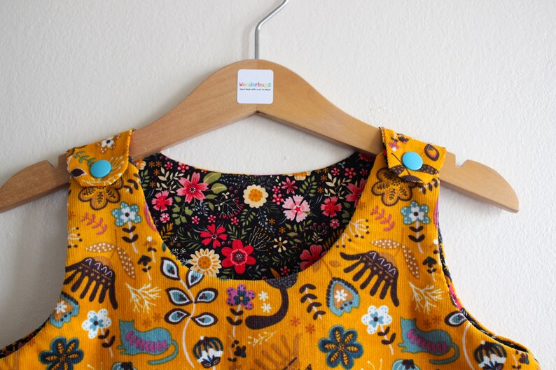 Made To Order 0-8y Reversible Needlecord Pinafore Dress