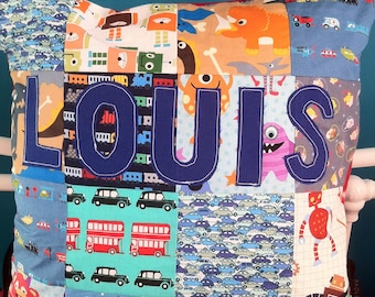 Coussin Patchwork personnalisé, réalisé sur commande