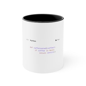 Python Caffeinated Mug | Funny Programmer Coffee Cup | Coding & STEM Gift