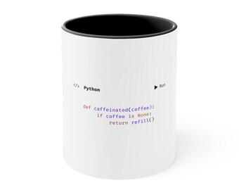 Python Caffeinated Mug | Funny Programmer Coffee Cup | Coding & STEM Gift