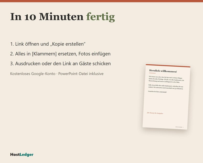 Gästemappe Ferienwohnung Vorlage zum Bearbeiten, WLAN-Schild und Hausordnung (Google Slides, PowerPoint) image 4