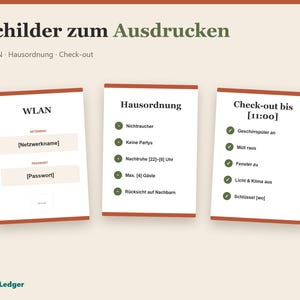 Gästemappe Ferienwohnung Vorlage zum Bearbeiten, WLAN-Schild und Hausordnung (Google Slides, PowerPoint) image 3