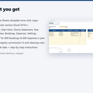 Co-Host Owner Statement Template, Commission Tracker for Holiday Rentals (Google Sheets, Excel) image 5